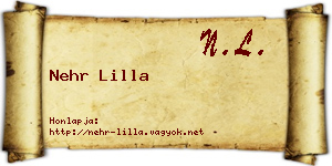 Nehr Lilla névjegykártya